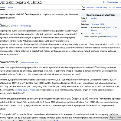 neozdrojované informace, bez relevantních soudních rozhodnutí