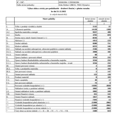 hospodařžení firmy za rok 2023