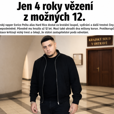 Hard Rico dostal za loupež a vydírání čtyři roky. Protikorupční organizace mluví o nebezpečně mírném verdiktu