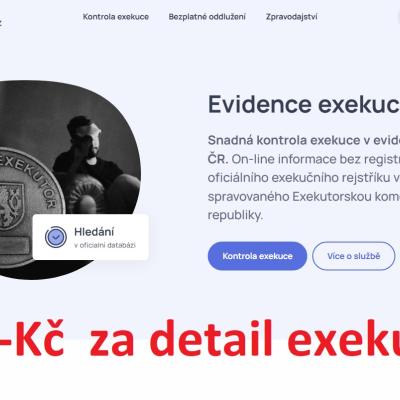 Anonymní detail o exekuci již za 39,- Kč – takovou službu nabízí EvidenceExekuci.cz