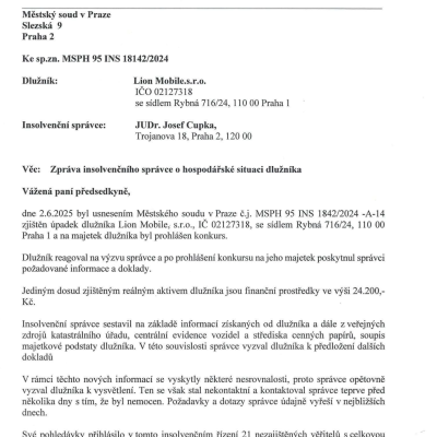 insolvenční správce od nástupu do funkce správce ignoruje existenci vyvedeného eshopu xm.cz a cesky-mobil.cz