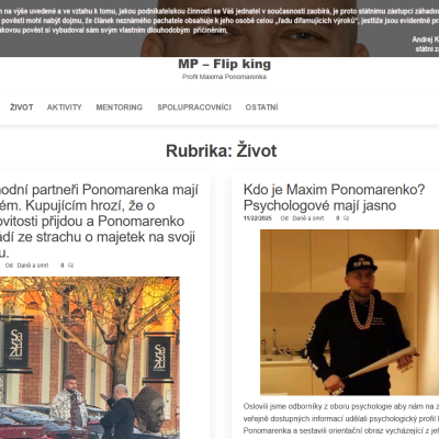Maxim Ponomarenko pod drobnohledem: Co o něm tvrdí kritický web maxflipking.cz