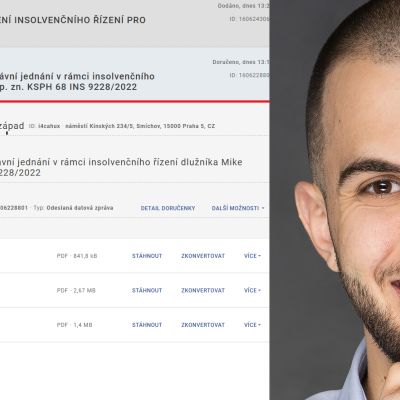 Dlužník Mike Oganesjan čelí trestnímu oznámení. Registr dlužníků informuje o návrhu na ukončení osobního bankrotu pro nepoctivý záměr