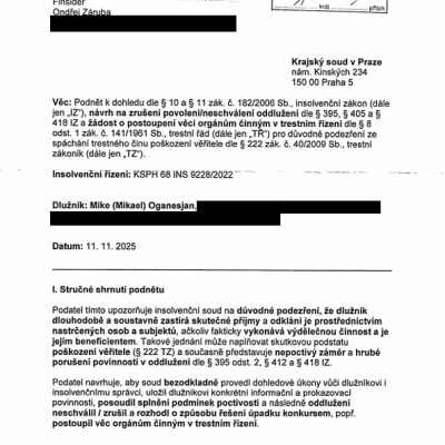 Mikea Oganesjan vs, Ondřej Záruba