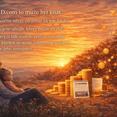 Na CERD může práce z domova po registraci přinášet výsledky i dlouho po zveřejnění článku, protože obsah může dál získávat čtenost i reklamní výnosy.