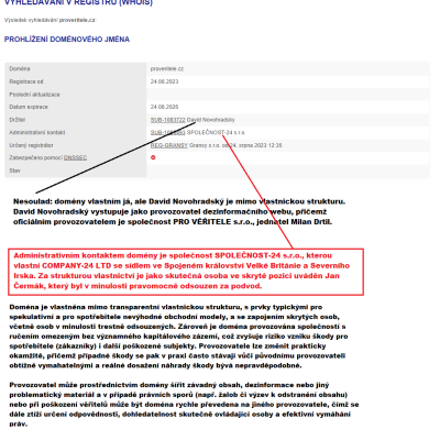 doména mimo provozovatele