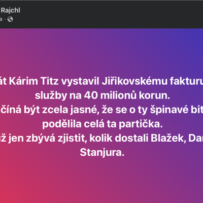 Tomáš Jiřikovský má zaplatit 40 milionů za služby, kvůli nimž mu hrozí více než 14 let vězení