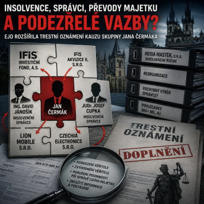 EJO rozšířilo trestní oznámení proti skupině Jana Čermáka: nově míří i na kauzu Media Master