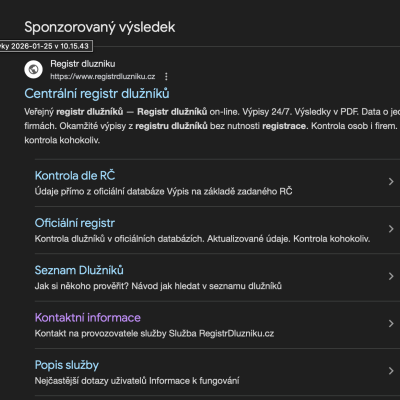 registrdluzniku.cz klame spotřebitelem
